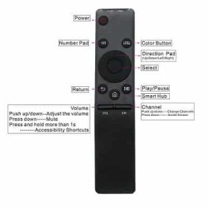 For Samsung TV BN59-01259E Big Button Replacement Remote Control - Black