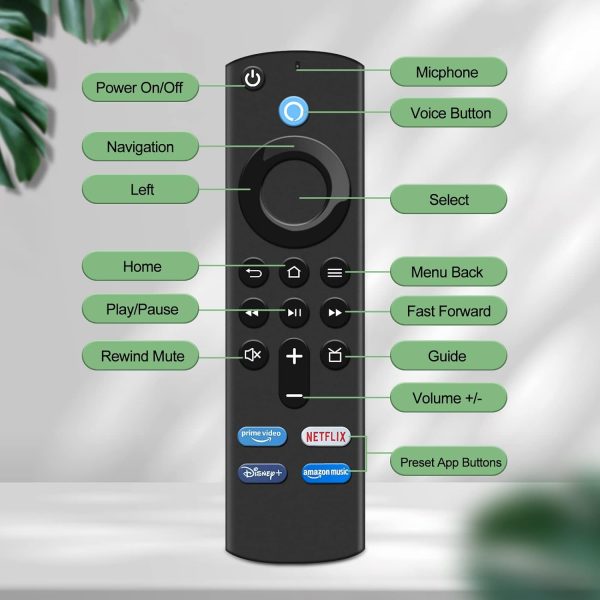 New L5B83G Voice For Amazon 2nd Gen Fire TV Stick 4K Replacement Remote Control - Black
