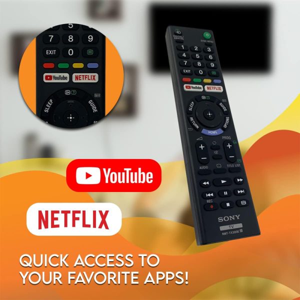 New Original RMT-TX300E Replacement Remote Control Fit For Sony TV- Black