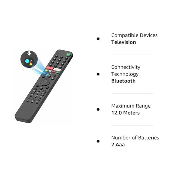 New Sony RMF TX520U Replacement Tv Remote Control - Black