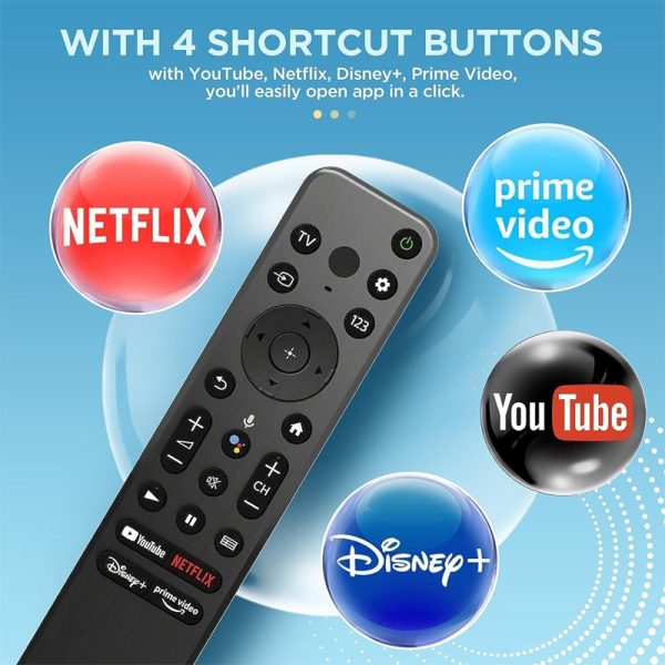 New Sony RMF-TX800U Replacement Remote Control With Sony 4Κ 8K HD TV- Black