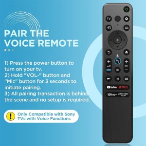 New Sony RMF-TX800U Replacement Remote Control With Sony 4Κ 8K HD TV- Black