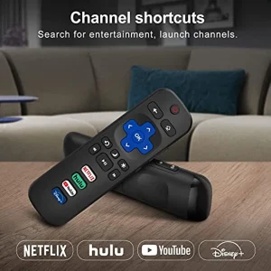 Universal ROKU TV Replacement Remote Control With NetflixHuluYouTube Shortcut Buttons - Black