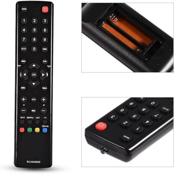 Replacement Remote Control for TCL RC3000E02 Universal Remote Control - Black