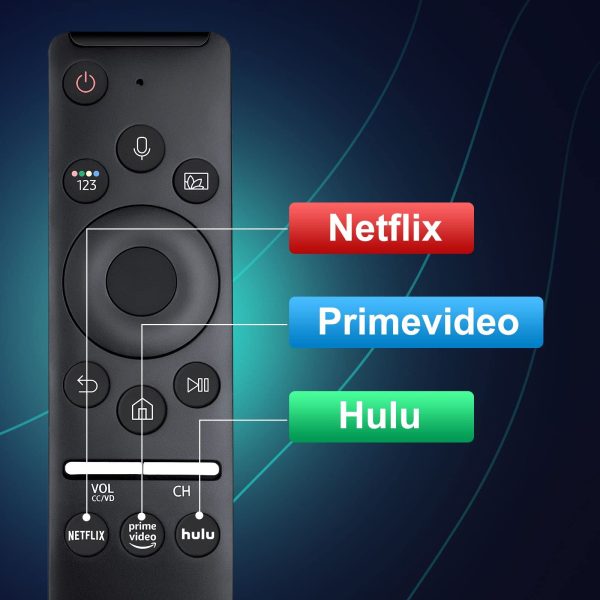 For Samsung Smart TV BN59-01312A Universal Replacement Remote Control with Netflix Prime Hulu Shortcut Keys - Black