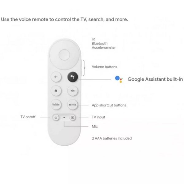 New G9N9N For Chromecast 4K With Google TV Voice Bluetooth Remote